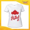 TSHIRT BIANCA DONNA CHE PALLE ROSSO