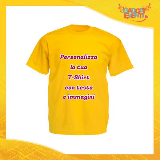 T-Shirt Uomo Maglietta Giallo Sunflower Personalizzata con Nome Foto Immagini Testo o Frasi Gadget Eventi