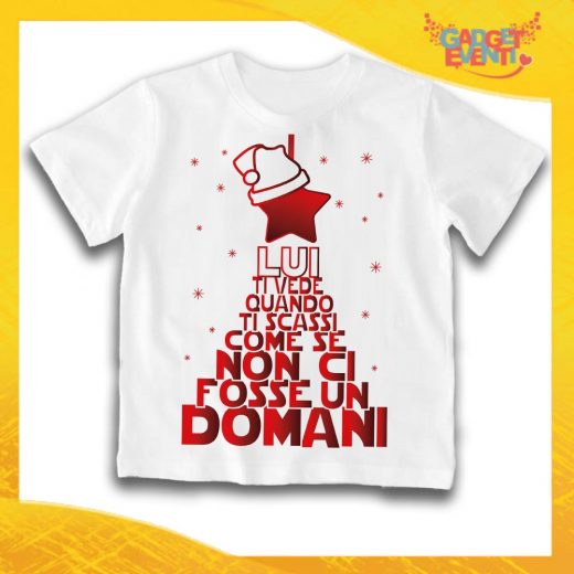 TSHIRT BIANCA LUI TI VEDE ROSSO