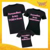 Personalizza il tuo Tris di T-Shirt Nere Set di Magliette Padre Madre e Figlio Gadget Eventi
