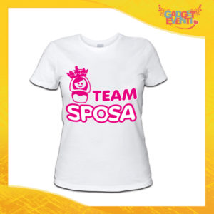 T-Shirt Addio al Nubilato Donna Maglietta "Team Sposa Corona" Gadget Eventi