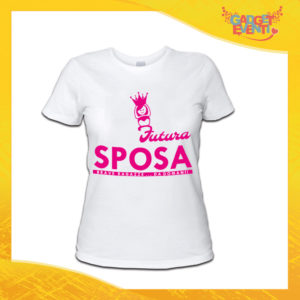 T-Shirt Addio al Nubilato Donna Maglietta "Futura Sposa Corona" Gadget Eventi