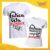 T-Shirt Coppia Maglietta Bianca "Vita da Bomber" Gadget Eventi