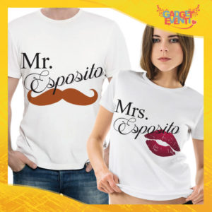 T-Shirt Coppia Maglietta "Mr and Mrs Esposito" Gadget Eventi