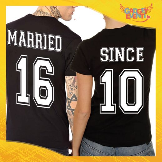 T-Shirt Coppia Retro Maglietta "Married Since" Gadget Eventi