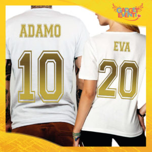 T-Shirt Coppia Retro Maglietta "Adamo ed Eva Oro" Gadget Eventi