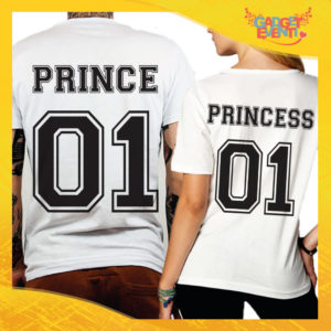T-Shirt Coppia Retro Maglietta "Prince and Princess" Gadget Eventi