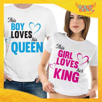 T-Shirt Coppia Maglietta "This boy loves his queen" Gadget Eventi