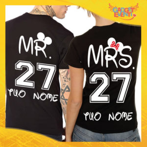 T-Shirt Coppia Retro Maglietta "Mr and Mrs" Gadget Eventi