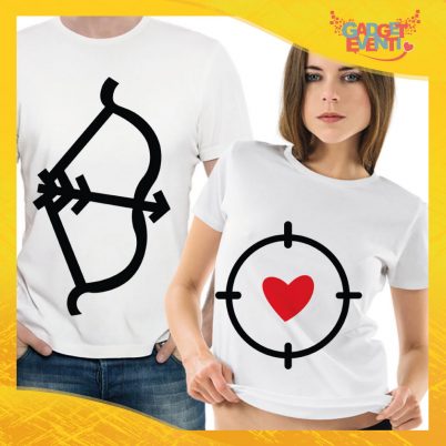 T-Shirt Coppia Maglietta "Freccia Bersaglio con Cuore" Gadget Eventi