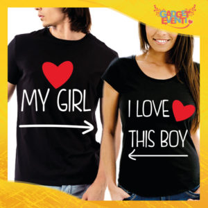 T-Shirt Coppia Maglietta "Love My Girl Cuore" Gadget Eventi