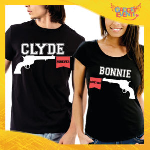 T-Shirt Coppia Maglietta "Bonnie and Clyde Forever Together" Gadget Eventi