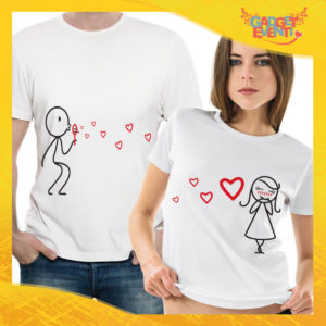 T-Shirt Coppia Maglietta "Bolle di Sapone a Cuore" Gadget Eventi