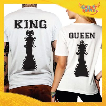 T-Shirt Coppia Retro Maglietta "King and Queen Scacchi" Gadget Eventi