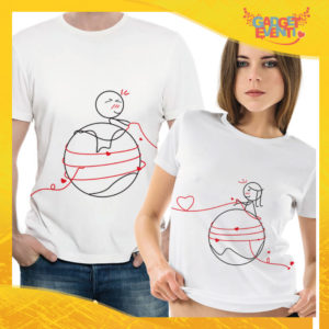 T-Shirt Coppia Maglietta "Gomitolo d'Amore" Gadget Eventi