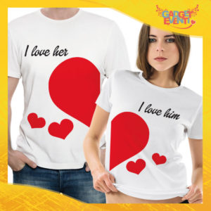 T-Shirt Coppia Maglietta "I Love Her" Gadget Eventi