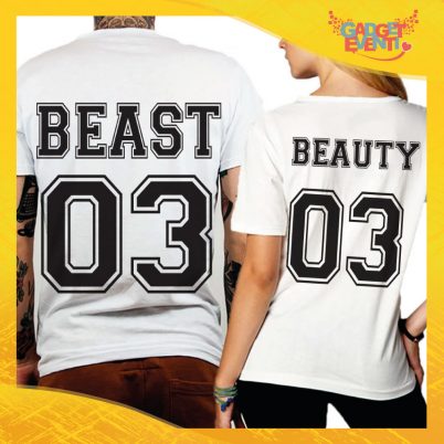 T-Shirt Coppia Retro Maglietta "Beast and Beauty" Gadget Eventi
