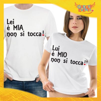 T-Shirt Coppia Maglietta "Lei è mia non si tocca" Gadget Eventi