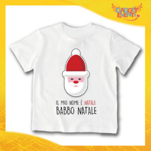 T-Shirt Bimbo Maglietta Natale "Il mio nome è Babbo Natale" Gadget Eventi