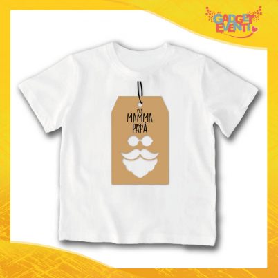 T-Shirt Bimbo Maglietta Natale "Babbo Natale Per Mamma e Papà" Gadget Eventi