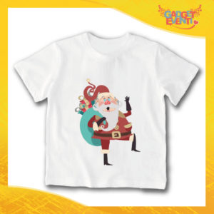 T-Shirt Bimbo Maglietta Natale "Babbo Natale con Sacco Regali" Gadget Eventi