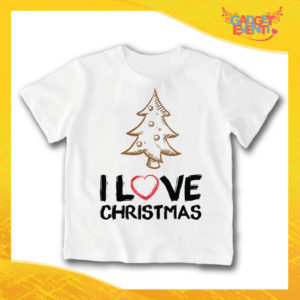 T-Shirt Bimbo Maglietta Natale "Albero I Love Christmas" Gadget Eventi