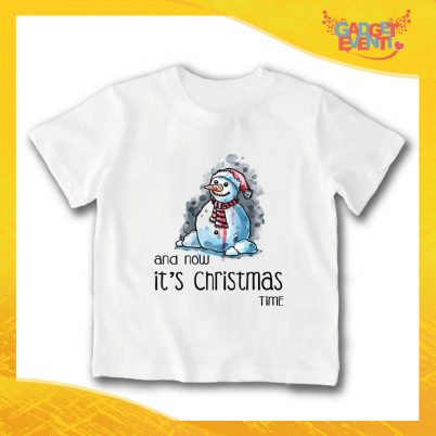 T-Shirt Bimbo Maglietta Natale "Pupazzo Christmas Time" Gadget Eventi