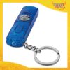 Portachiavi Blu Multifunzione ad anello "Whistle" fischietto bussola luce Gadget Eventi