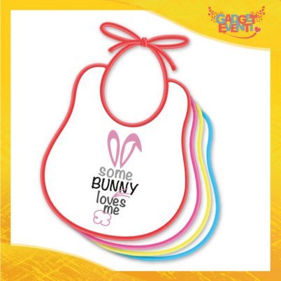Bavetto Bavaglino Bimbo Femminuccia "Bunny Loves Me" idea regalo Pasqua Gadget Eventi