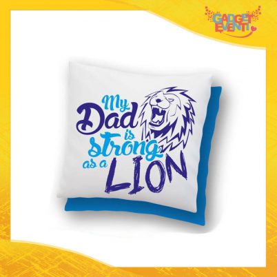 Cuscino Quadrato Maschietto "Dad Lion" Idea Regalo Festa del Papà Gadget Eventi