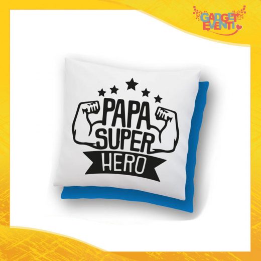 Cuscino Quadrato "Papà Super Hero" Idea Regalo Festa del Papà Gadget Eventi