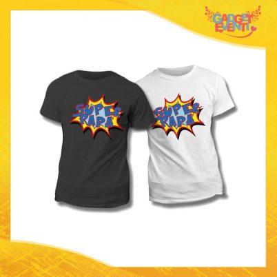 Maglietta T-Shirt Regalo Festa del Papà "Super Papà Fumetto" Gadget Eventi