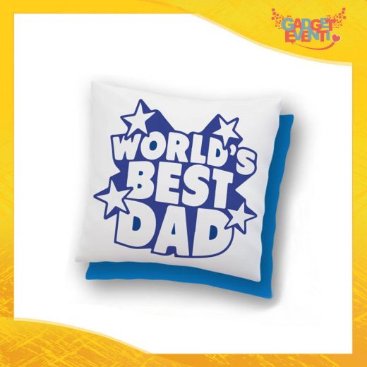 Cuscino Quadrato "World's Best Dad Stelline" Idea Regalo Festa del Papà Gadget Eventi
