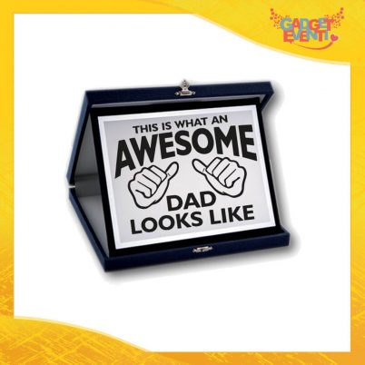 Targa Decorativa "Awesome Dad" Idea Regalo Festa del Papà Gadget Eventi