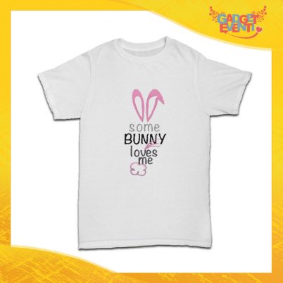 T-Shirt Bimbo Femminuccia "Bunny Loves Me" Regalo Pasquale Pasqua Gadget Eventi