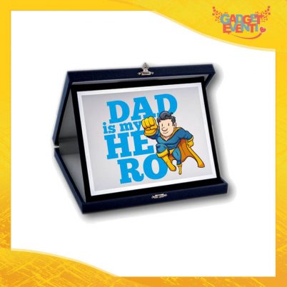Targa Decorativa Maschietto "Dad is My Hero Supereroe" Idea Regalo Festa del Papà Gadget Eventi