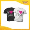 T-Shirt Bimbo Scritta Nera Cuore Fucsia "I Love Papà" Idea Regalo Bambino Festa del Papà Gadget Eventi