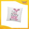 Cuscino Quadrato Femminuccia "Little Bunny Hop" Idea Regalo Pasquale Pasqua Gadget Eventi