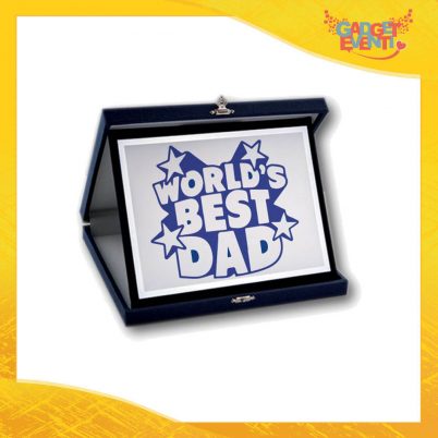 Targa Decorativa "World's Best Dad Stelline" Idea Regalo Festa del Papà Gadget Eventi