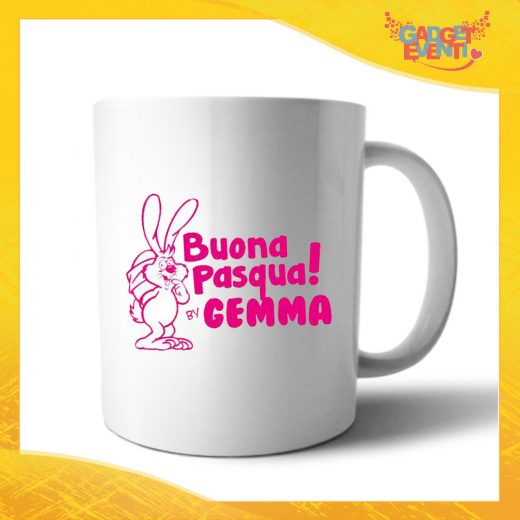 Tazza per la Colazione Femminuccia "Buona Pasqua Coniglio" Mug Idea Regalo Pasquale Pasqua Gadget Eventi