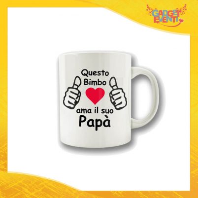 Tazza "Ama il Suo Papà" Colazione Breakfast Mug Idea Regalo Festa del Papà Gadget Eventi