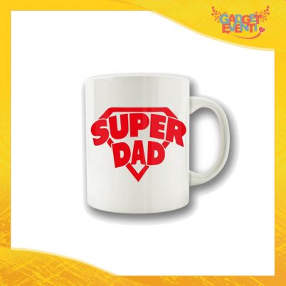 Tazza "Super Dad" Colazione Breakfast Mug Idea Regalo Festa del Papà Gadget Eventi
