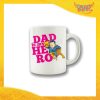 Tazza Femminuccia "Dad is My Hero Supereroe" Colazione Breakfast Mug Idea Regalo Festa del Papà Gadget Eventi