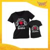 Coppia t-shirt nera maschietto "Ama i suoi bimbi" madre figli idea regalo festa della mamma gadget eventi