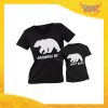 Coppia t-shirt nera bambino "Bear" madre figli idea regalo festa della mamma gadget eventi