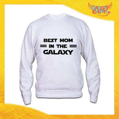 Felpa Bianca "Best Mom Galaxy" Idea Regalo Festa della Mamma Gadget Eventi