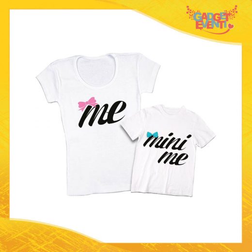 Coppia t-shirt bianca maschietto "Mini Me" madre figli idea regalo festa della mamma gadget eventi