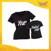 Coppia t-shirt nera maschietto "Mini Me" madre figli idea regalo festa della mamma gadget eventi