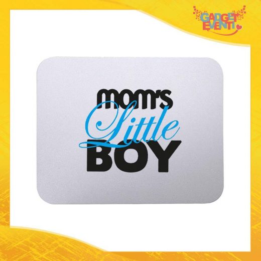 Mouse Pad maschietto "Mom's Little" tappetino pc ufficio idea regalo festa della mamma gadget eventi
