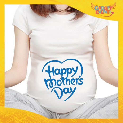 T-shirt Premaman Bianca Maschietto "Mother's Day" idea regalo festa della mamma gadget eventi